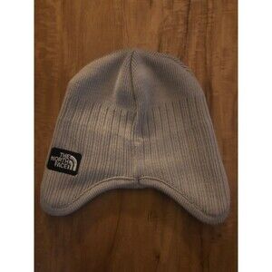 The North Face Wool/Acrylic Blend Lined Ear Flap Winter Hat Ivory Authentic